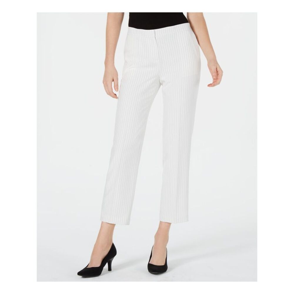 KASPER Womens Ivory Pinstripe Straight leg Shorts Size: 16